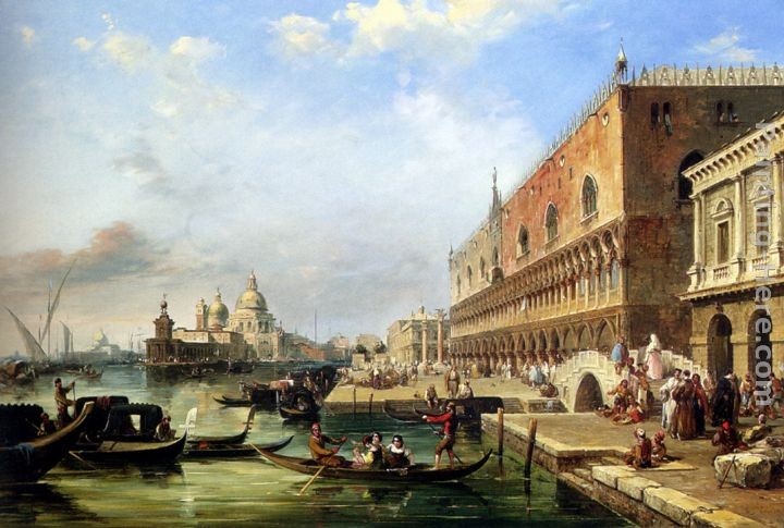 Edward Pritchett The Bacino, Venice, Looking Towards The Grand Canal, With The Dogana, The Salute, The Piazetta And The Doges Palace